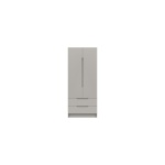 Sinata Two Door Two Drawer Gloss Wardrobe - Light Grey Gloss