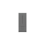 Sinata Two Door Two Drawer Gloss Wardrobe - Dust Grey Gloss