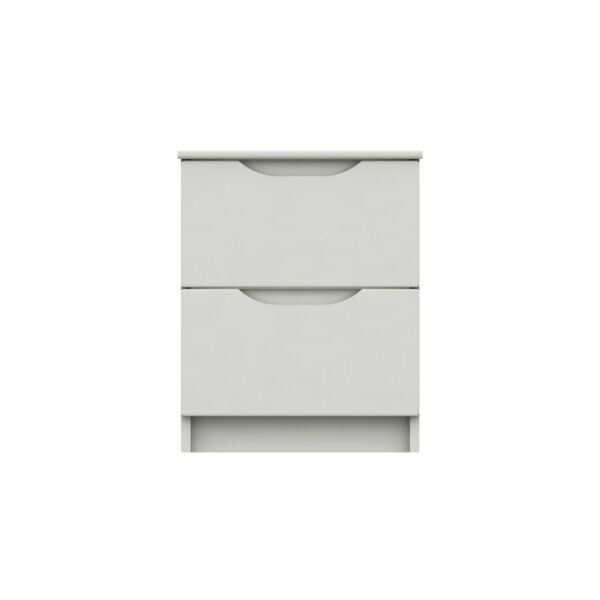 Sinata Gloss Two Drawer Bedside Table - White Gloss