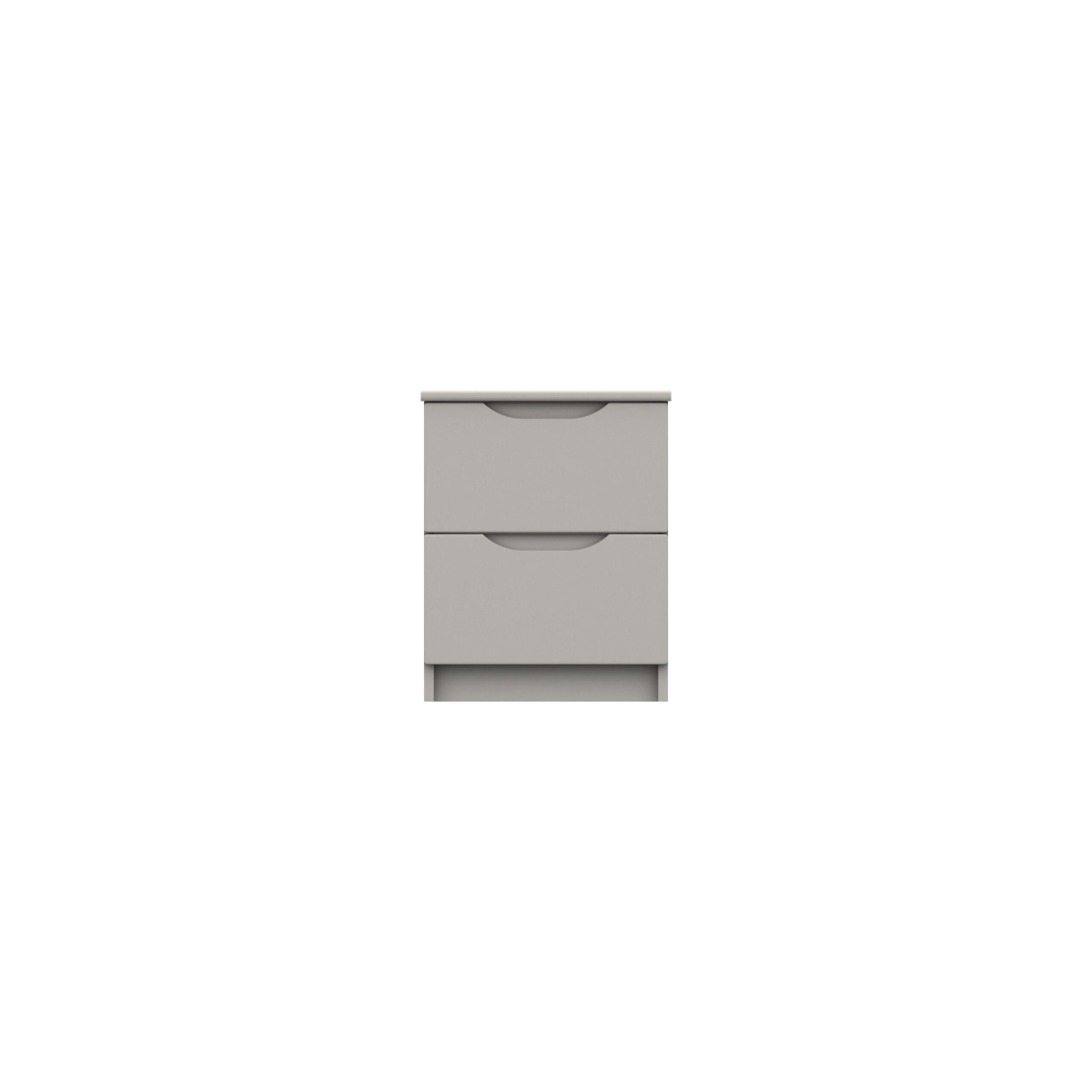 Sinata Gloss Two Drawer Bedside Table - Light Grey Gloss