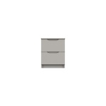 Sinata Gloss Two Drawer Bedside Table - Light Grey Gloss