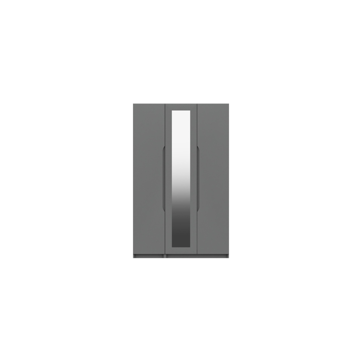 Sinata Three Door Gloss Mirror Wardrobe - Dust Grey Gloss