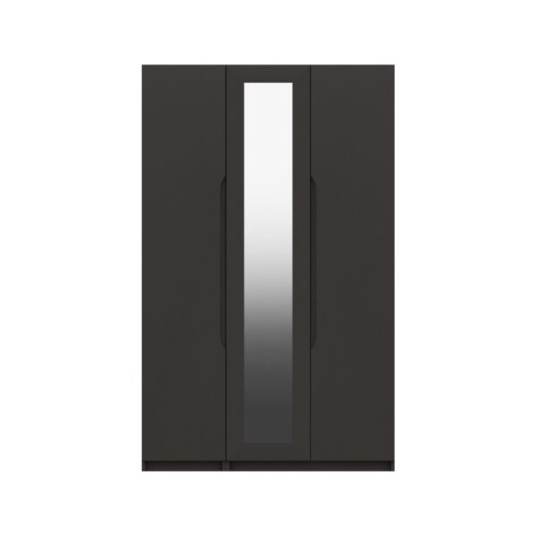 Sinata Three Door Gloss Mirror Wardrobe - Graphite Gloss