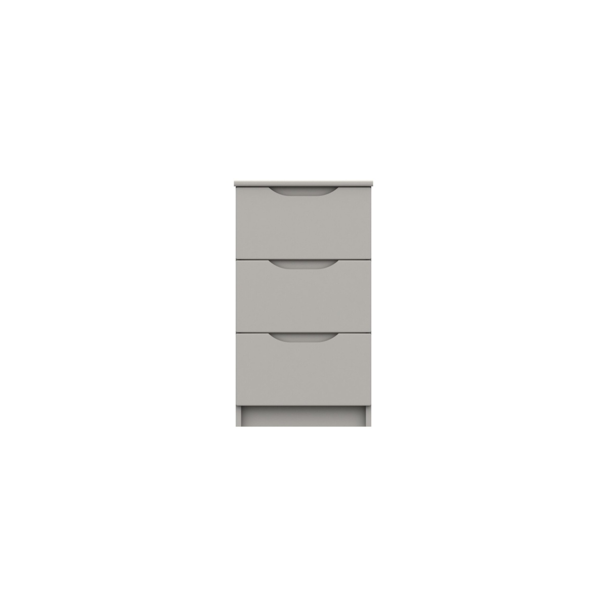 Sinata Gloss Three Drawer Bedside Table - Light Grey Gloss