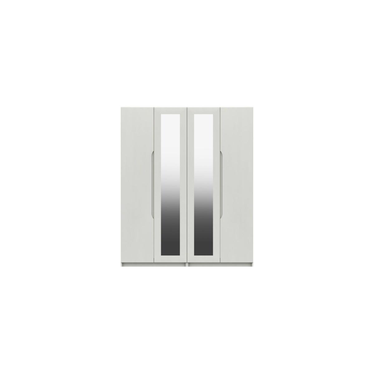 Sinata Four Door Gloss Mirror Wardrobe - White Gloss