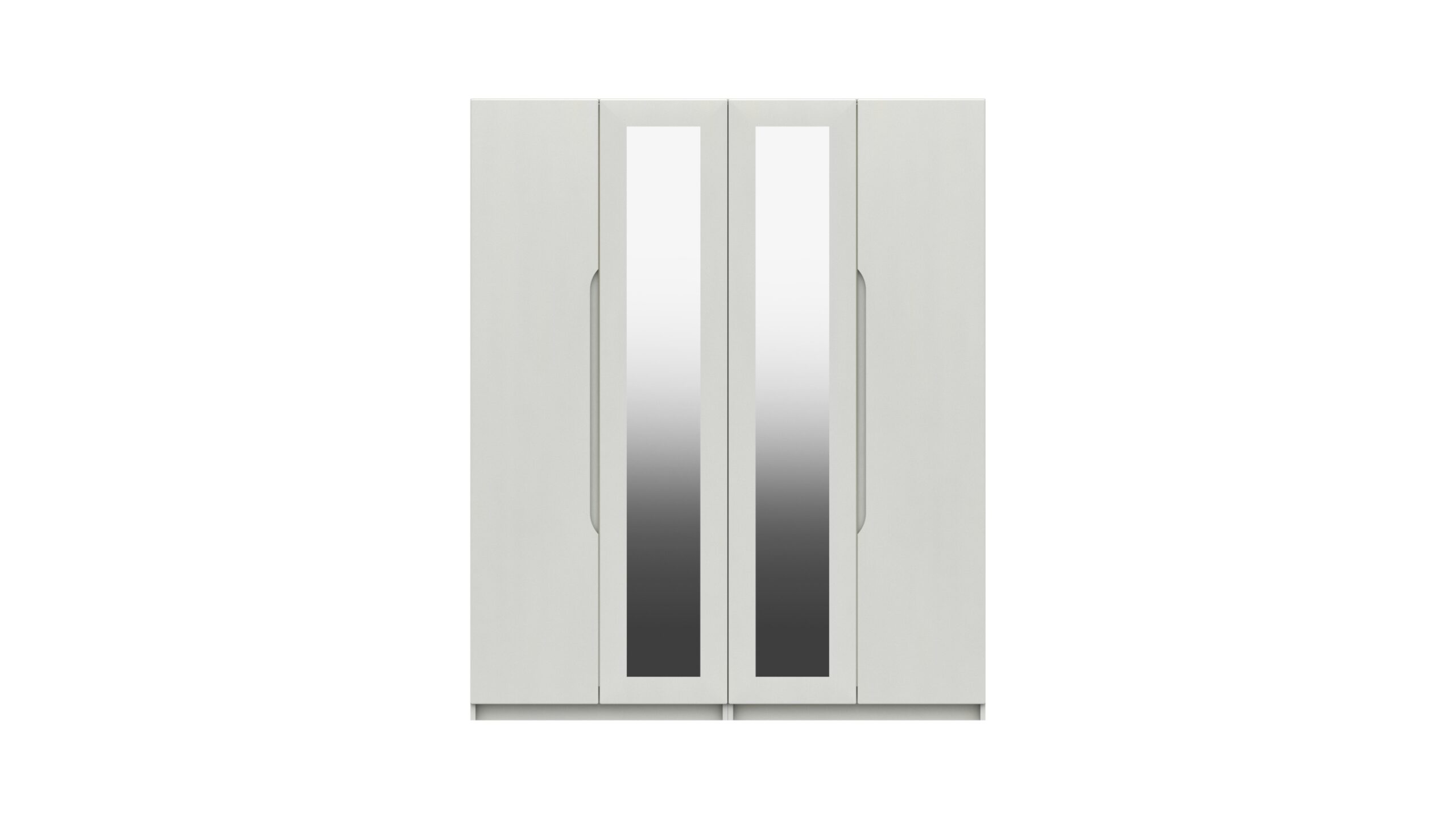 Sinata Four Door Gloss Mirror Wardrobe - White Gloss