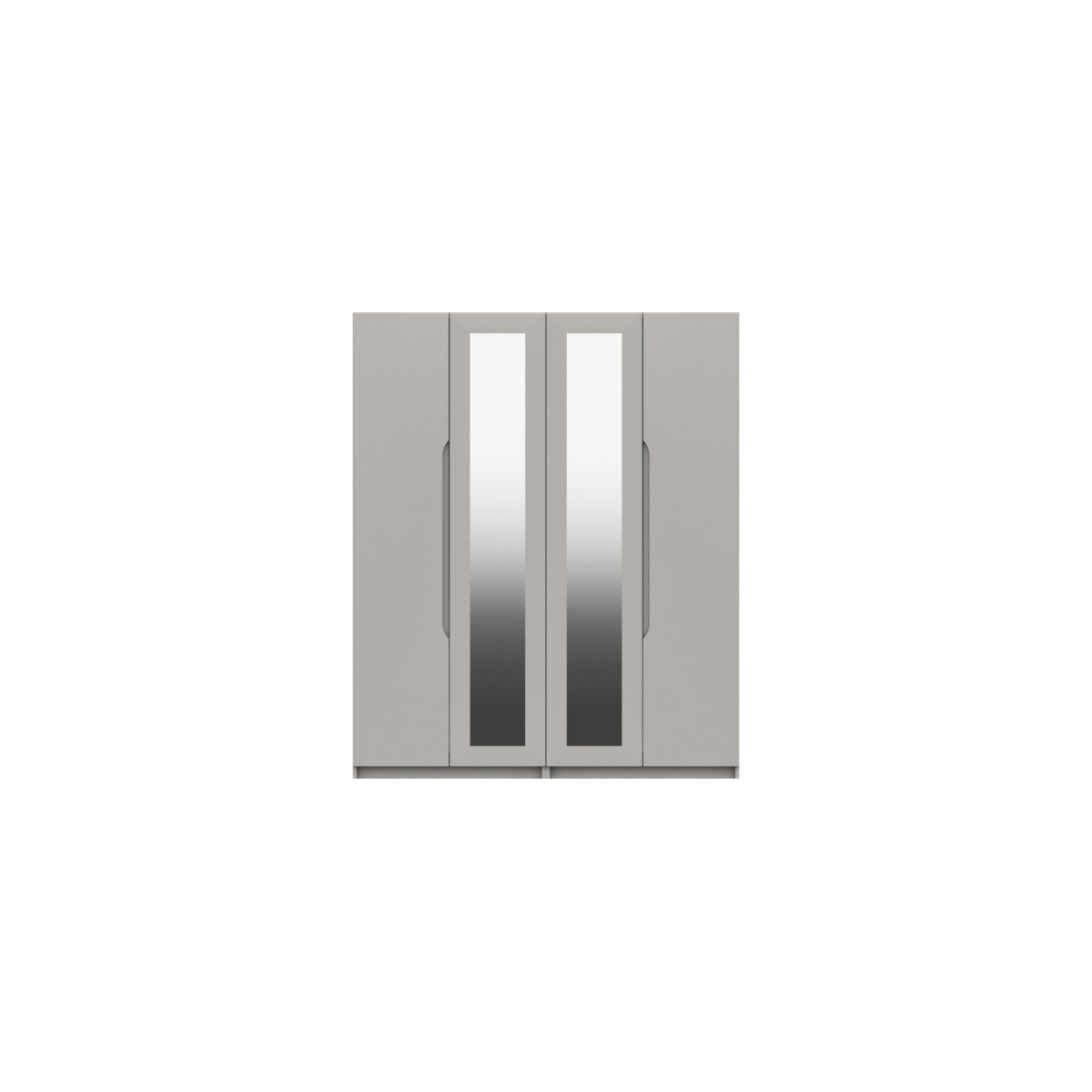 Sinata Four Door Gloss Mirror Wardrobe - Light Grey Gloss