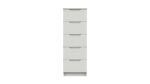 Sinata Gloss 5 Drawer Narrow Chest - White Gloss