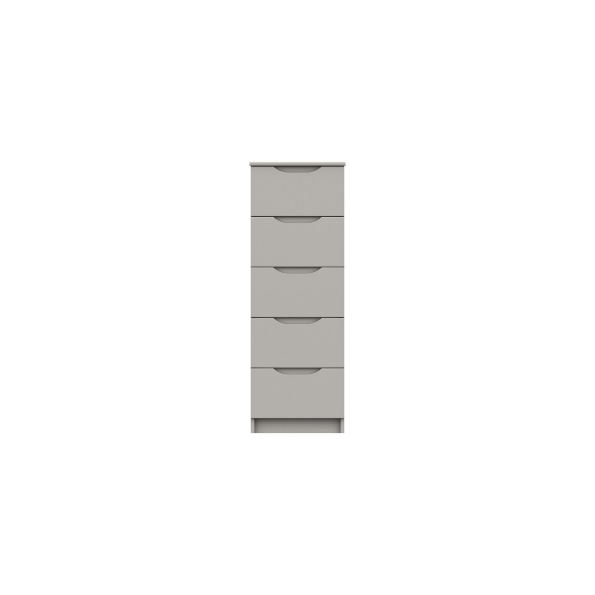 Sinata Gloss 5 Drawer Narrow Chest - Light Grey Gloss