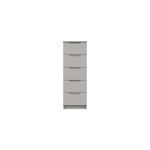 Sinata Gloss 5 Drawer Narrow Chest - Light Grey Gloss