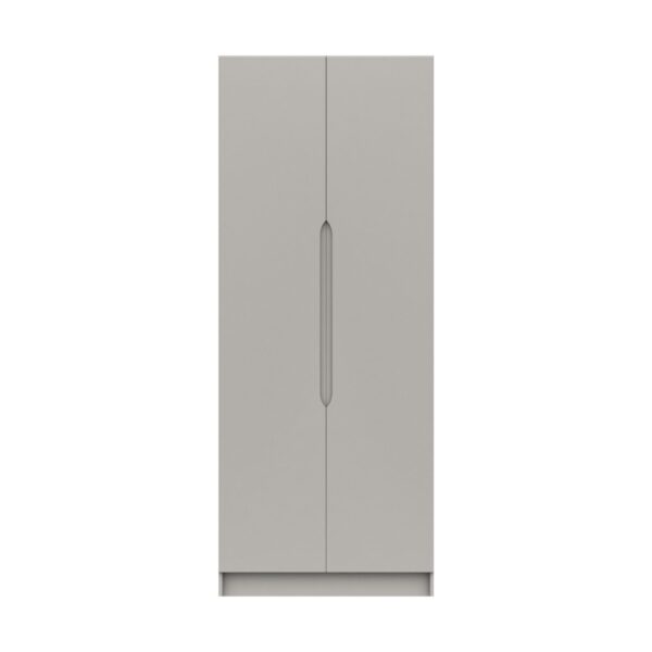 Sinata Tall Two Door Gloss Wardrobe - Light Grey Gloss
