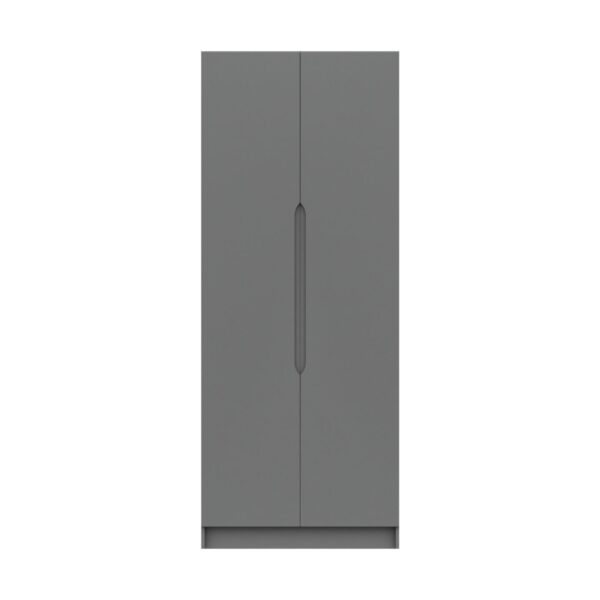 Sinata Tall Two Door Gloss Wardrobe - Dust Grey Gloss