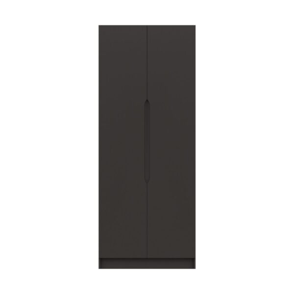 Sinata Tall Two Door Gloss Wardrobe - Graphite Gloss