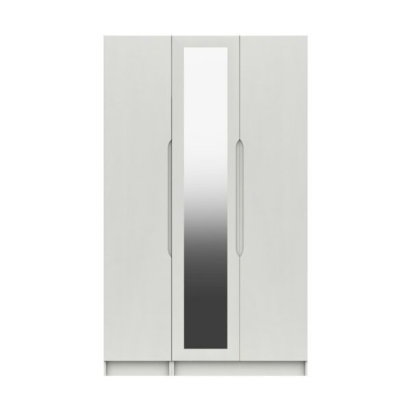 Sinata Tall Three Door Gloss Mirror Wardrobe - White Gloss