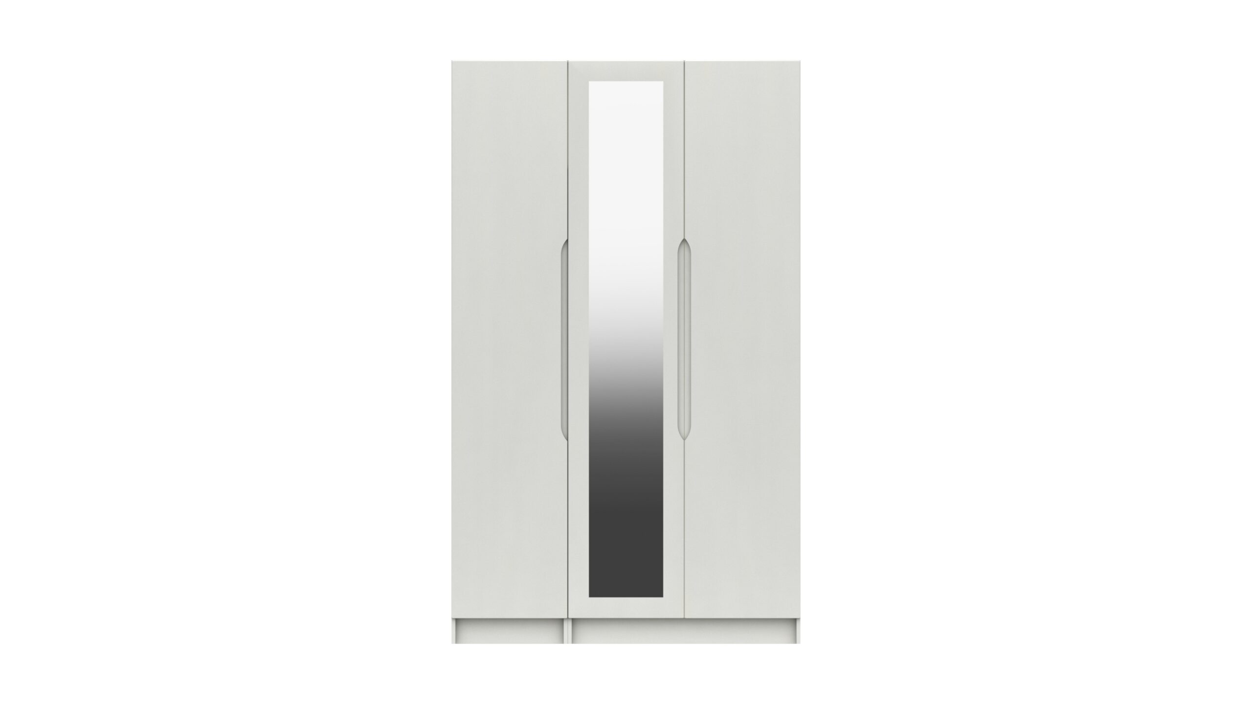 Sinata Tall Three Door Gloss Mirror Wardrobe - White Gloss