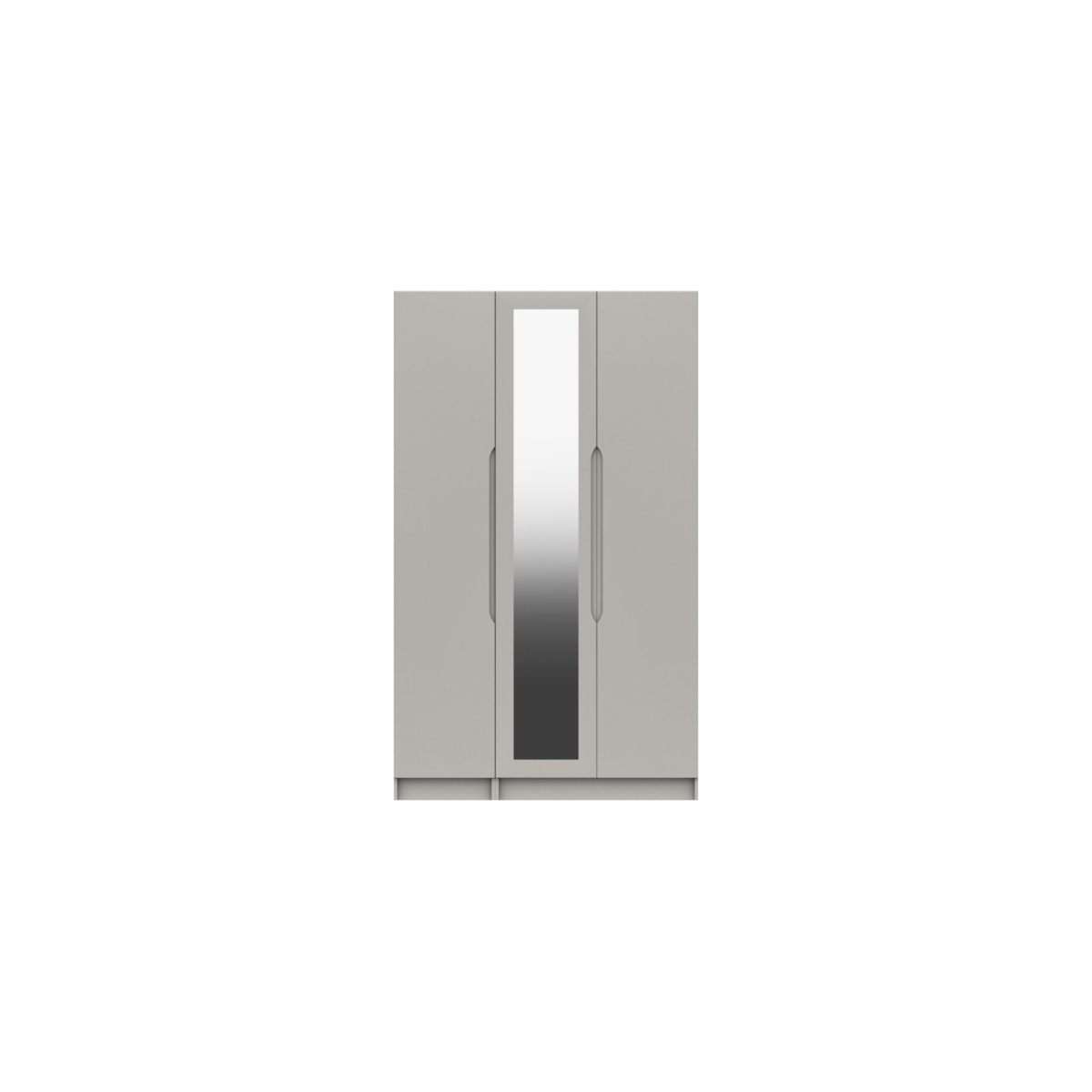 Sinata Tall Three Door Gloss Mirror Wardrobe - Light Grey Gloss