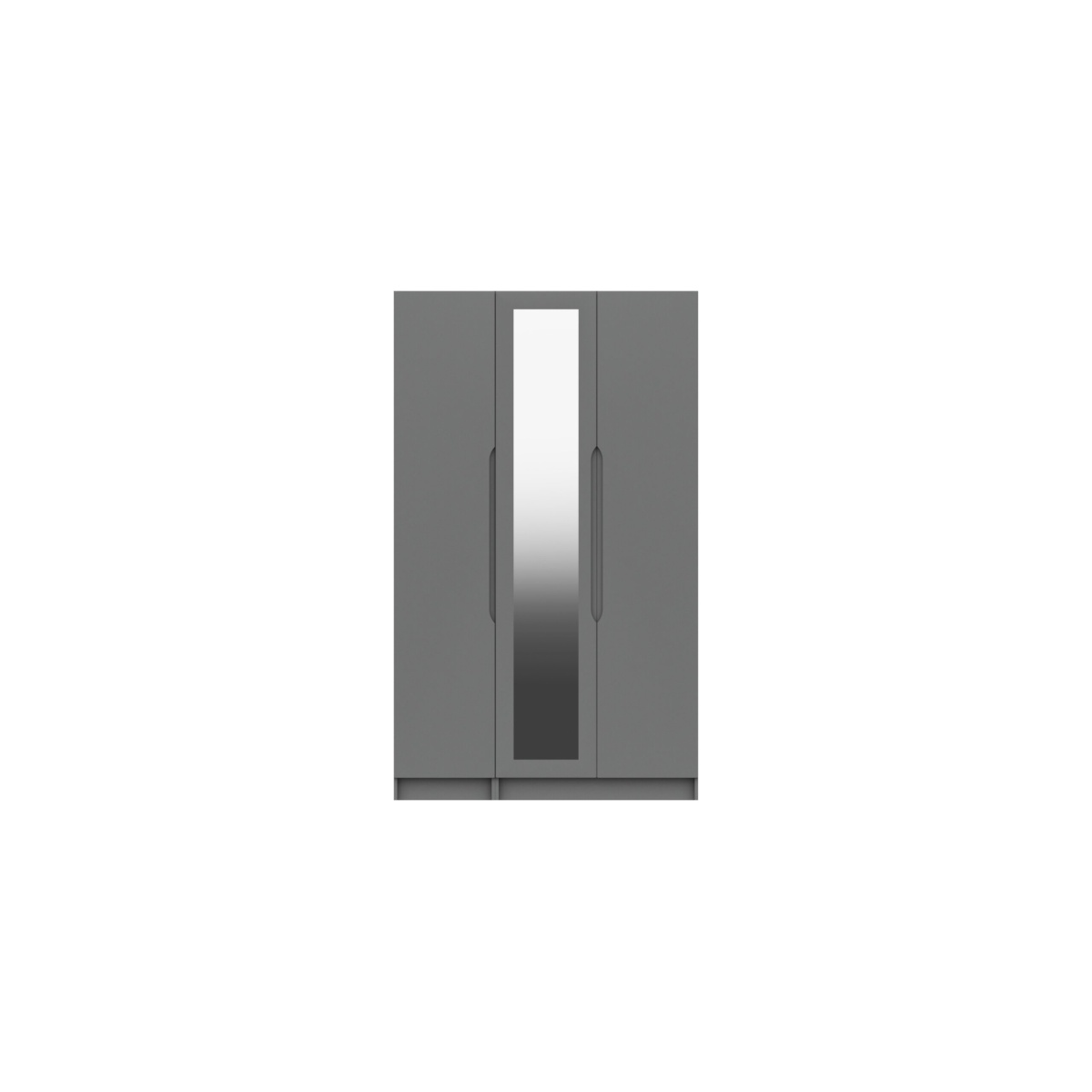 Sinata Tall Three Door Gloss Mirror Wardrobe - Dust Grey Gloss