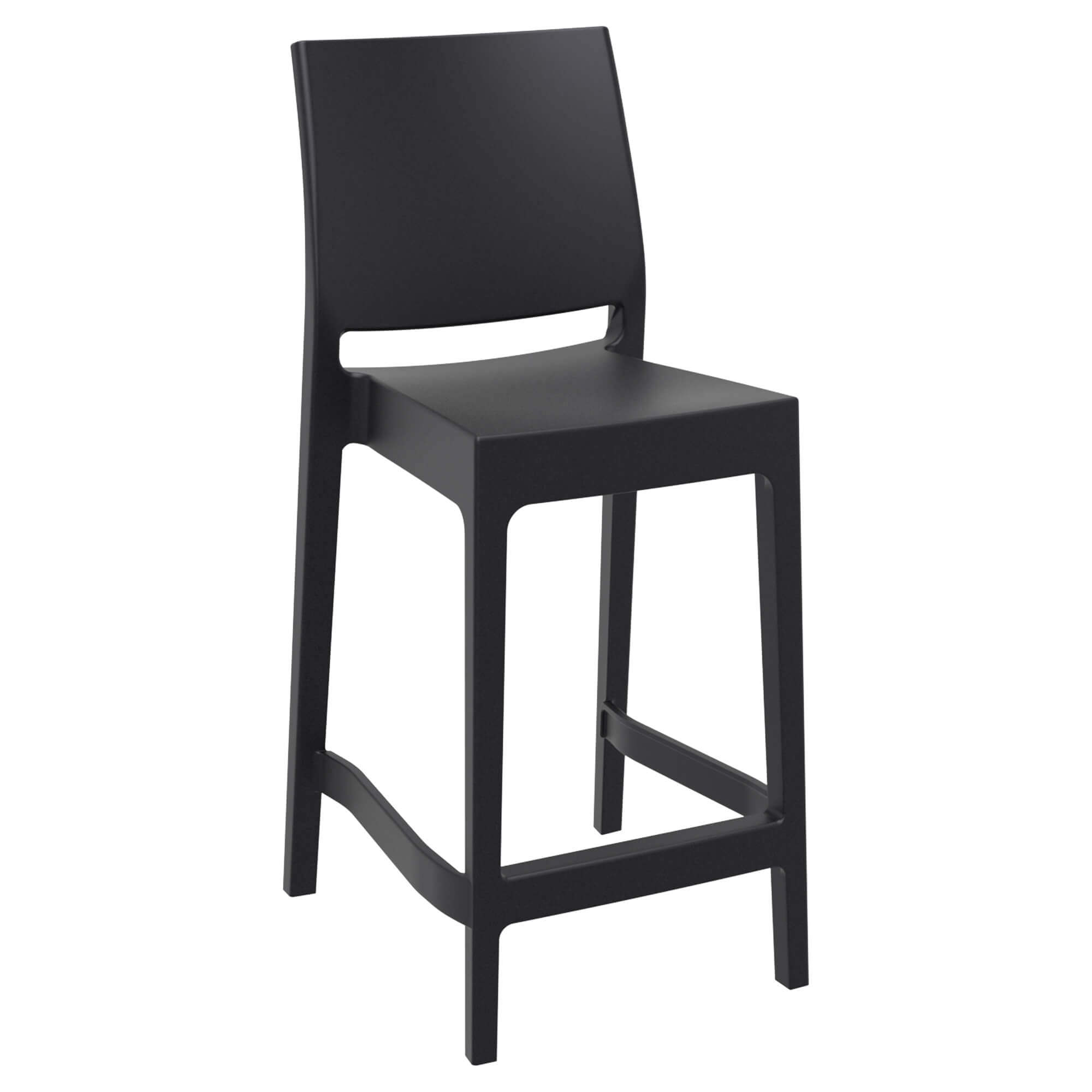 Spek Mid Height Bar Stool 65 - Black (Suitable For Outdoor)
