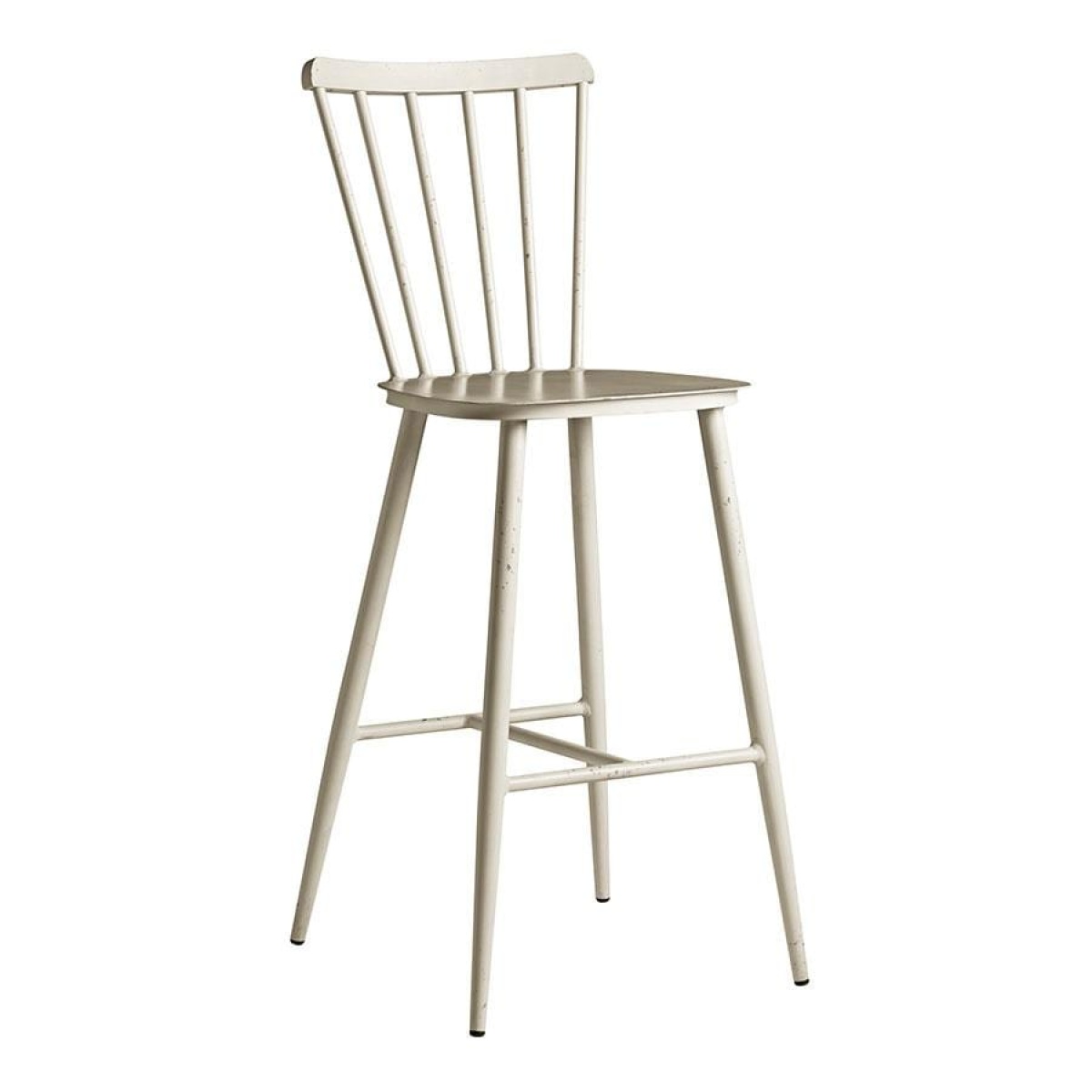 Spindle Bar Stool - White - Alu Frame