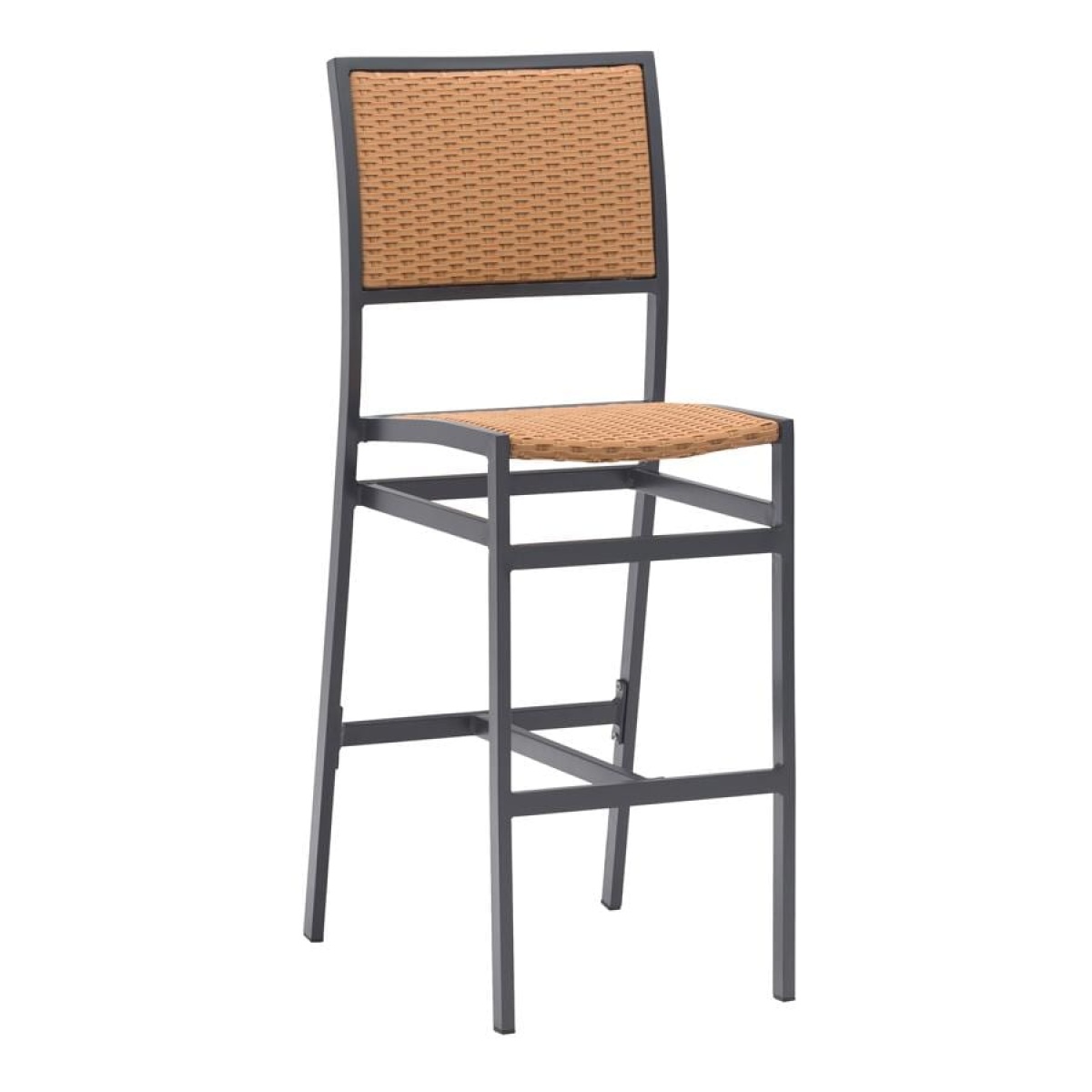 Song Bar Stool - Anthracite aluminium Frame - Tan Weave