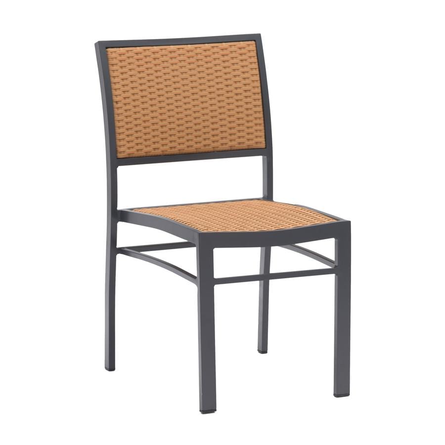 Song Side Chair - Anthracite Aluminium Frame - Tan Weave