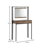 Kretin Rustic Oak Dressing Table with Mirror and Drawer