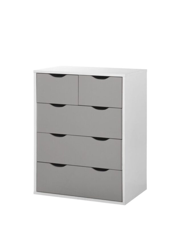 Dallone 3+2 Drawer Chest White & Grey