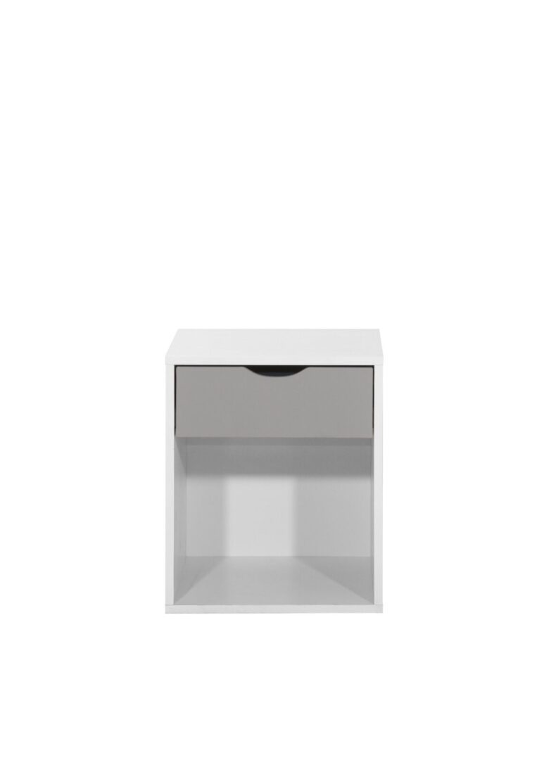 Dallone Nightstand With One Drawer White & Grey