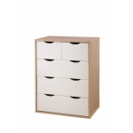 Dallone 3+2 Drawer Chest Sonoma Oak & White