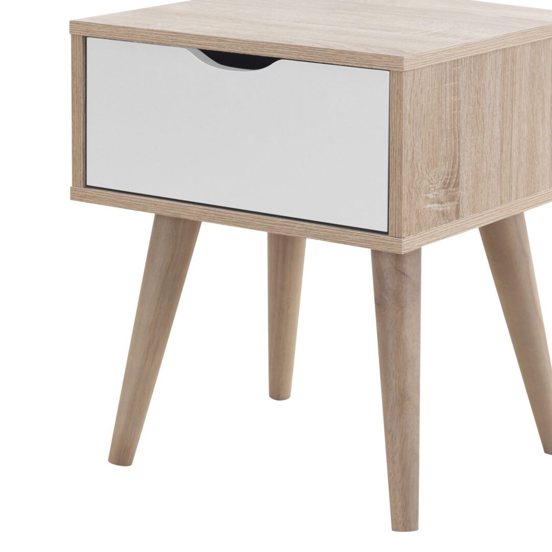 Tallord One Drawer Lamp Table Sonoma Oak & White