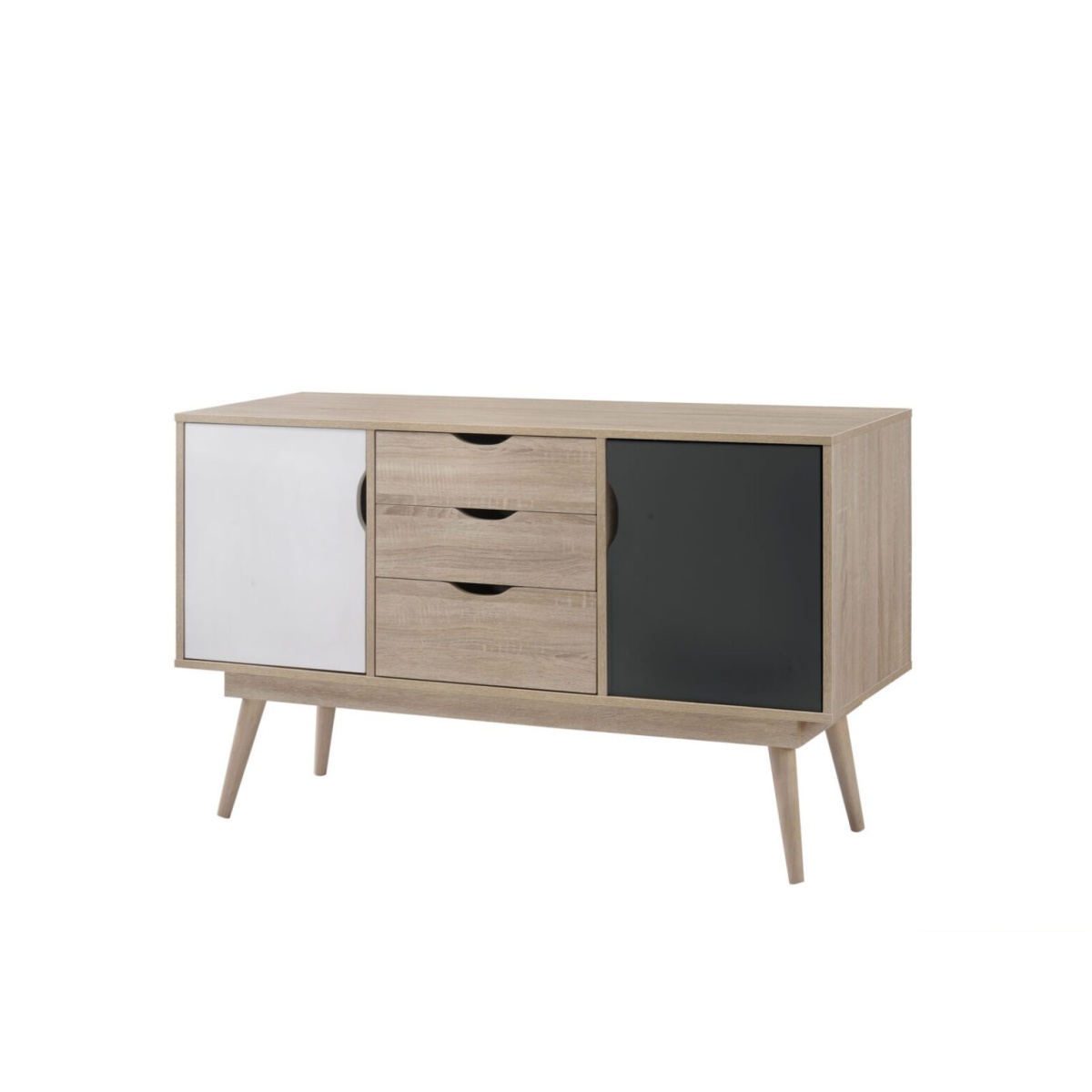 Tallord Two Sideboard With 2 Doors & 3 Drawers  Sonoma Oak & Dark Grey.