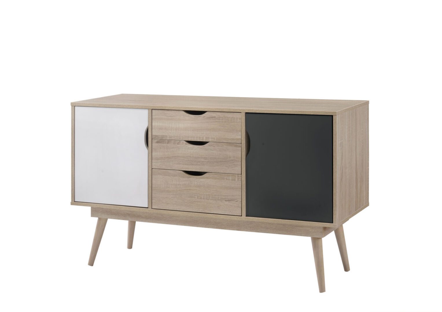 Tallord Two Sideboard With 2 Doors & 3 Drawers  Sonoma Oak & Dark Grey.