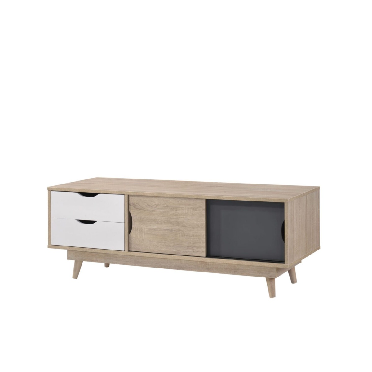 Tallord 2 Door & 2 Drawer TV Unit Sonoma Oak & Dark Grey