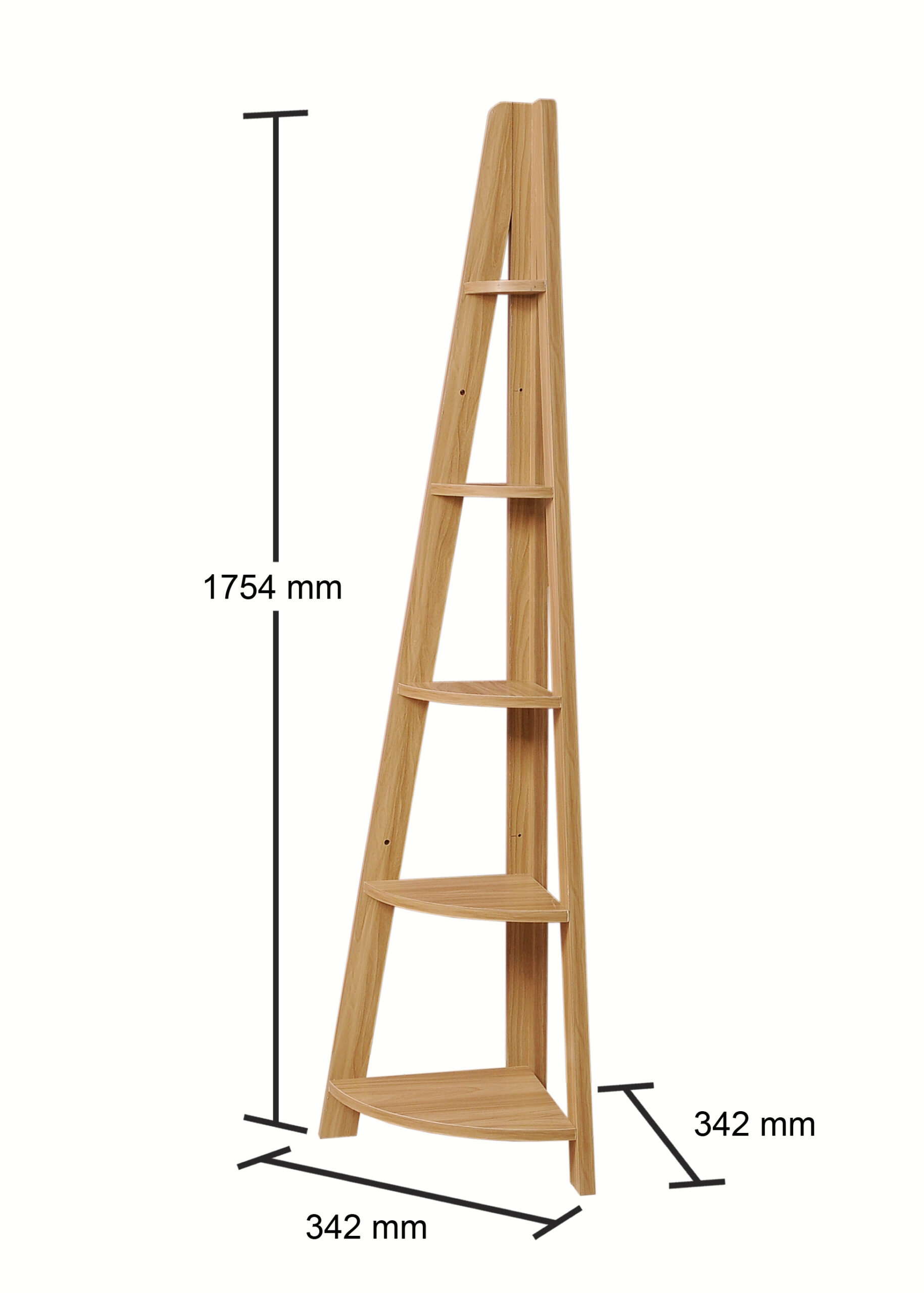 Kira Corner Ladder Bookcase Oak