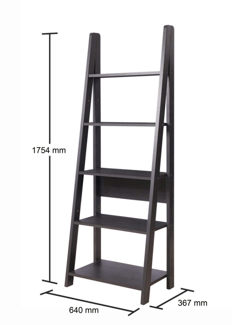 Kira Ladder Bookcase Black
