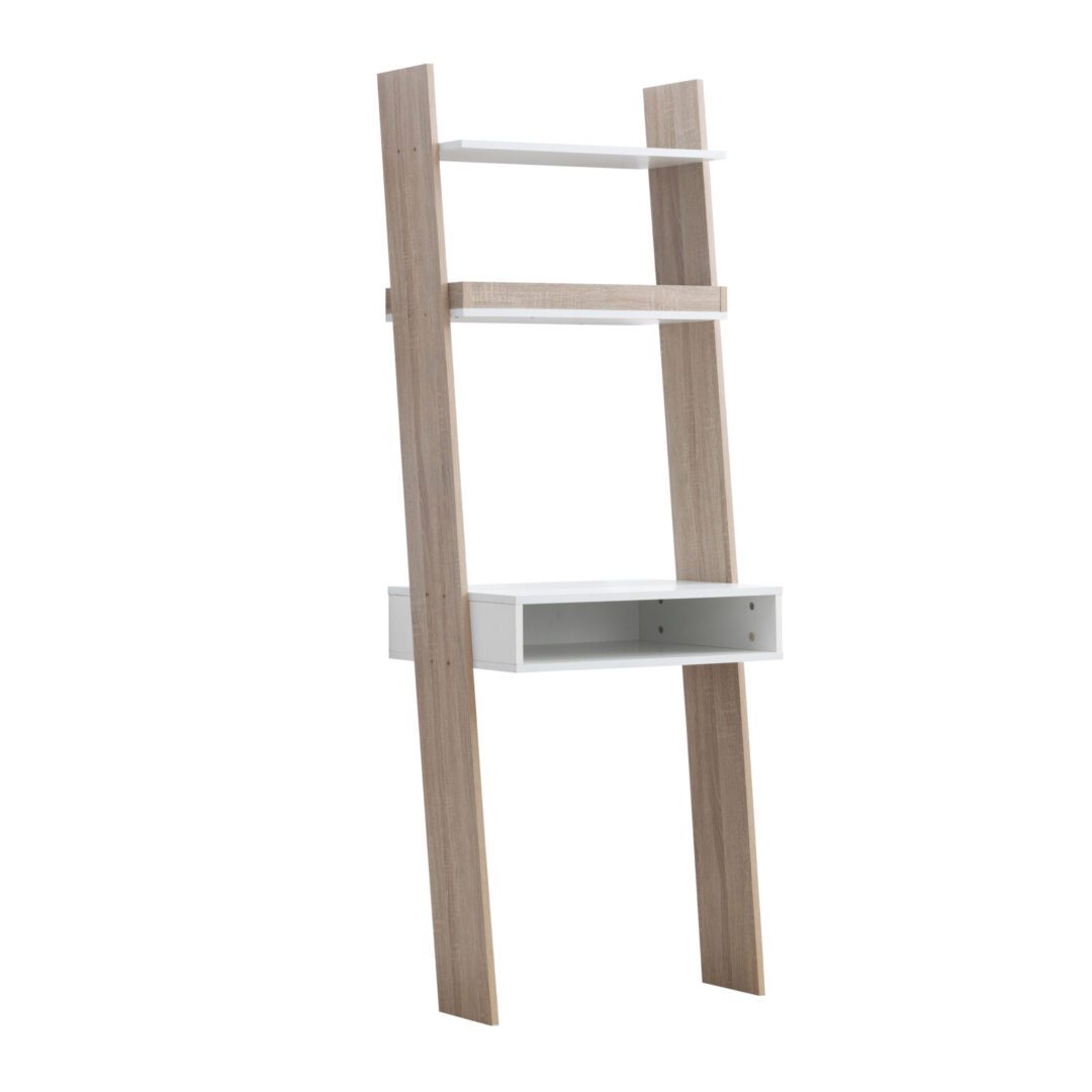 Dunort Ladder Desk White & Sonoma Oak