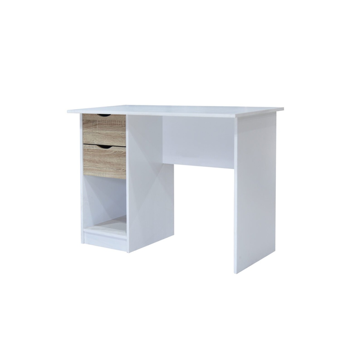 Dunort Desk With 2 Drawers White & Sonoma Oak