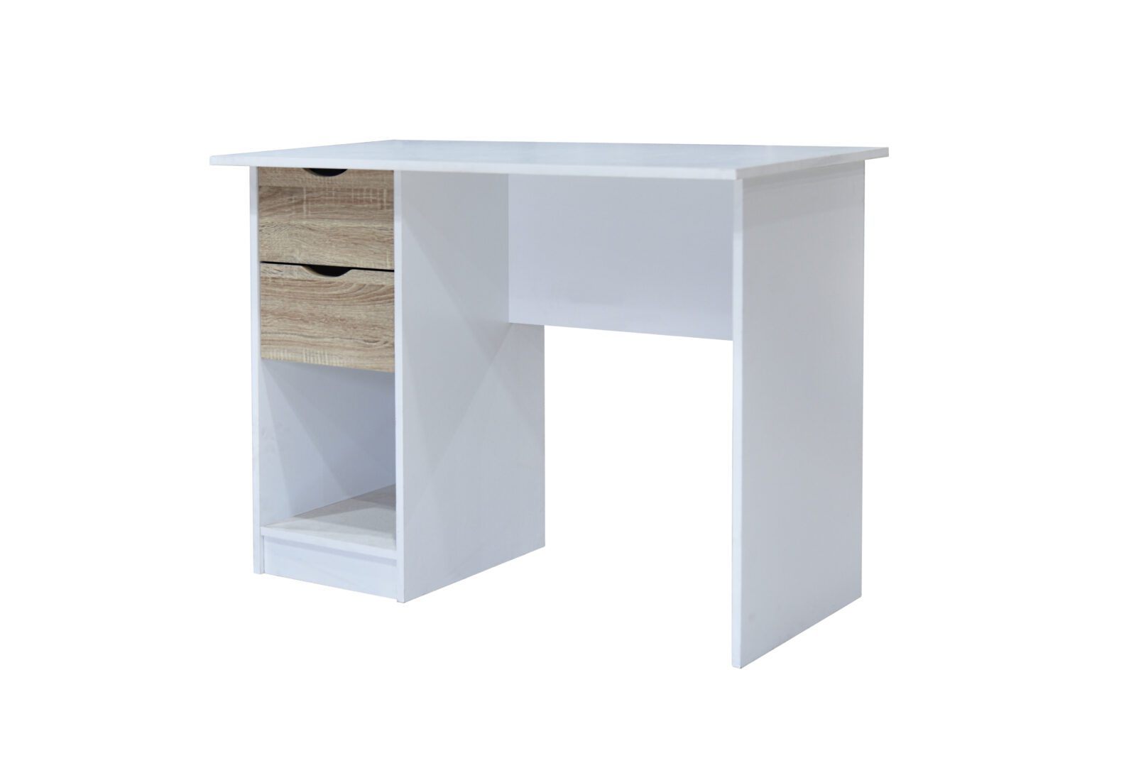 Dunort Desk With 2 Drawers White & Sonoma Oak