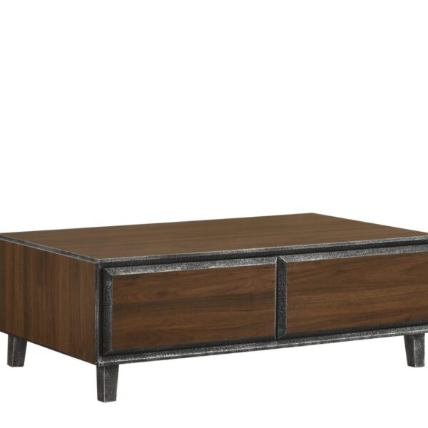 Drettoun  Brown Coffee Table With 2 Drawers