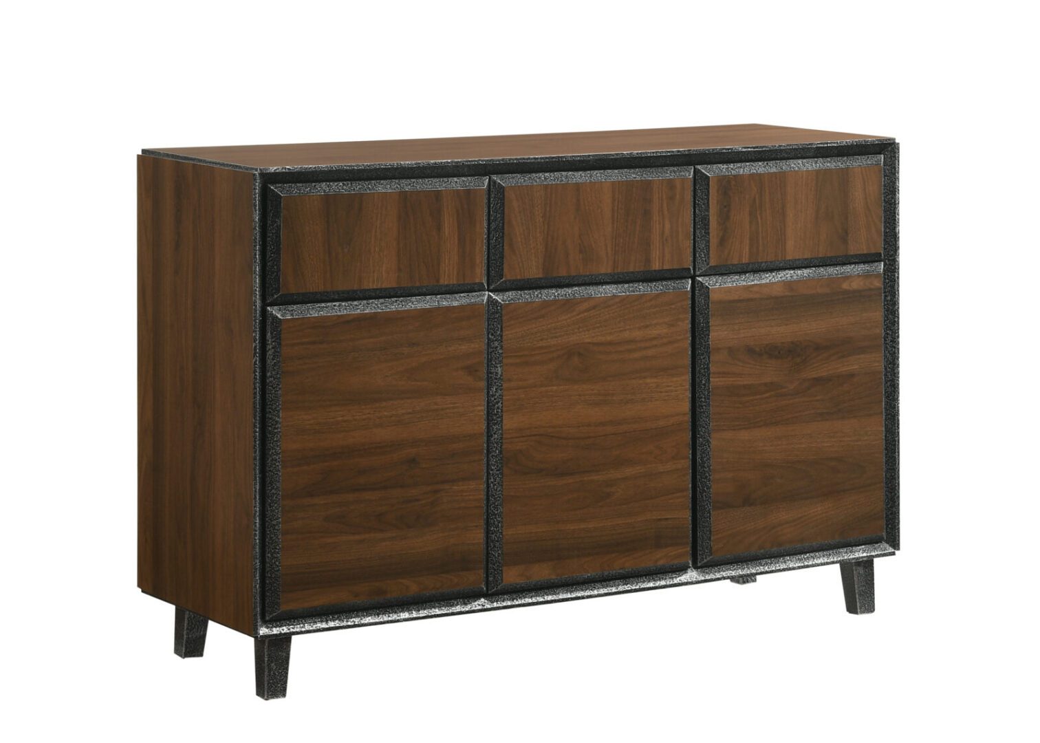 Drettoun Brown Sideboard With 3 Doors & 3 Drawers