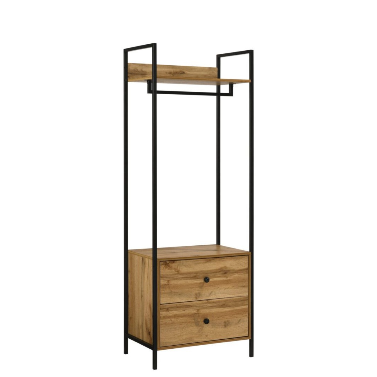 Kahra Open Wardrobe With 2 Drawers Kahra Oak