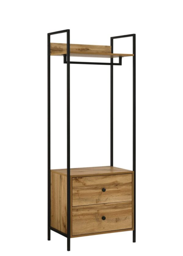 Kahra Open Wardrobe With 2 Drawers Kahra Oak