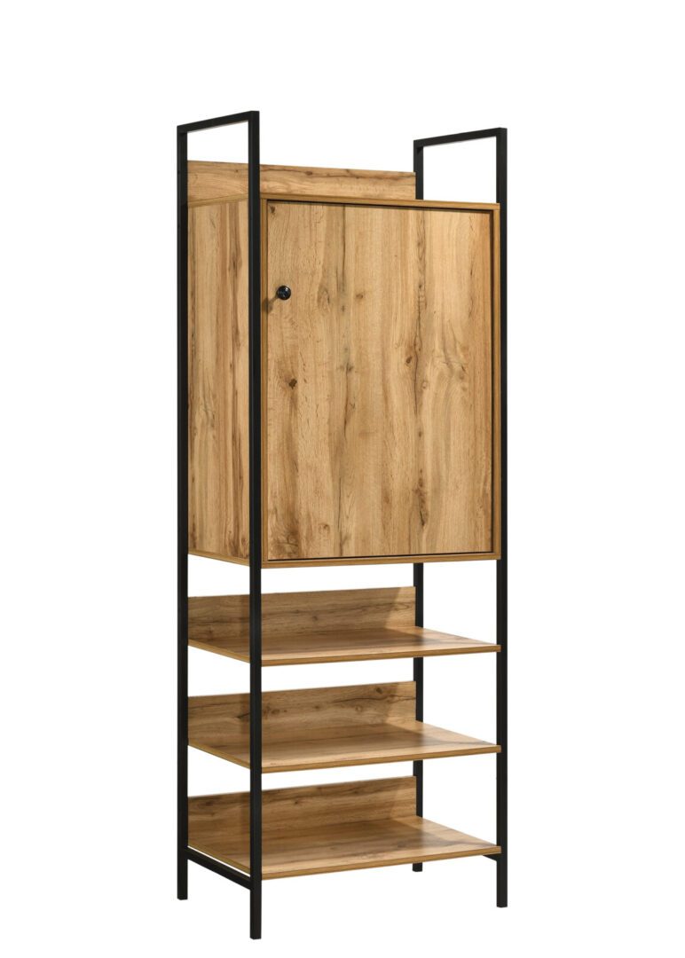 Kahra Storage Cabinet With 1 Door & 3 Shelves Kahra Oak