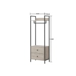 Kahra Open Wardrobe With 2 Drawers Ash Oak