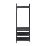 Kahra Open Wardrobe With 4 Shelves Black