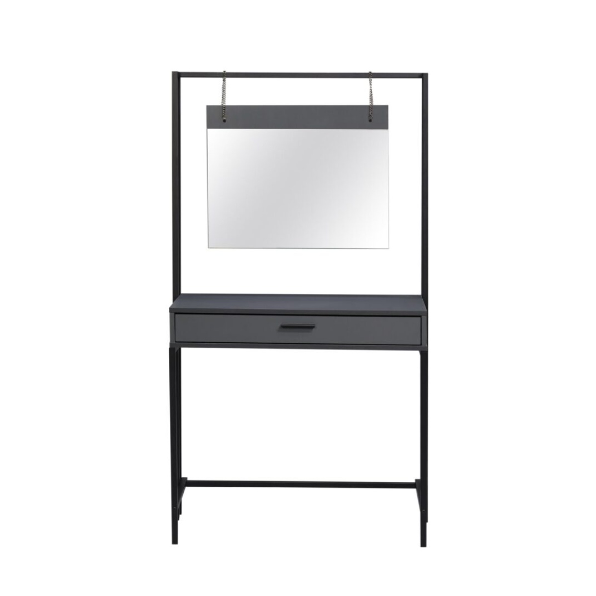 Kahra Dressing Table With Mirror Dark Grey