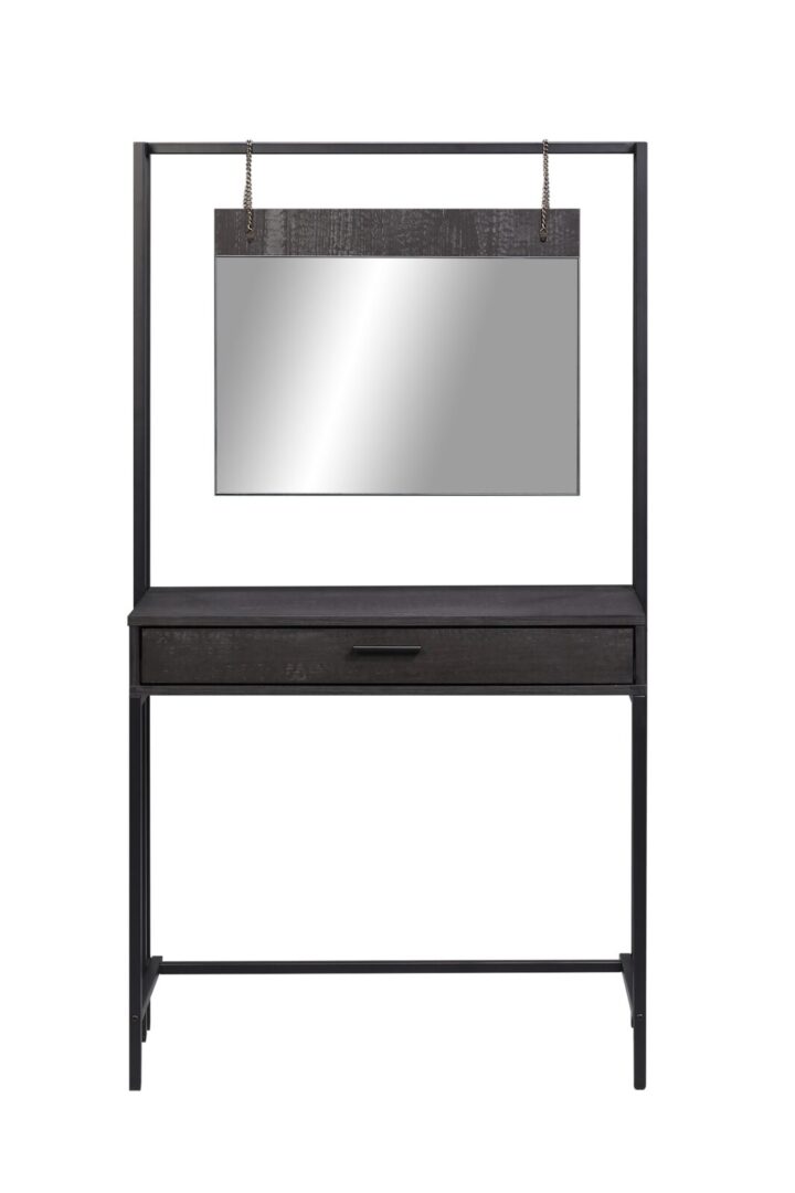 Kahra Dressing Table With Mirror Black
