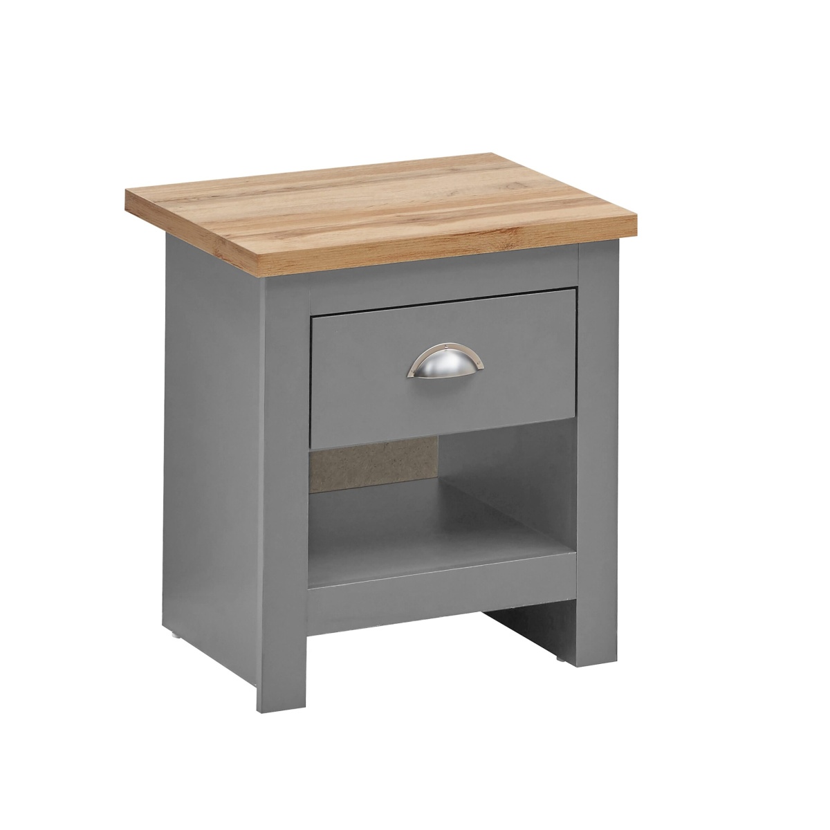 Cisnon Light Grey Nightstand With 1 Drawer Light Grey