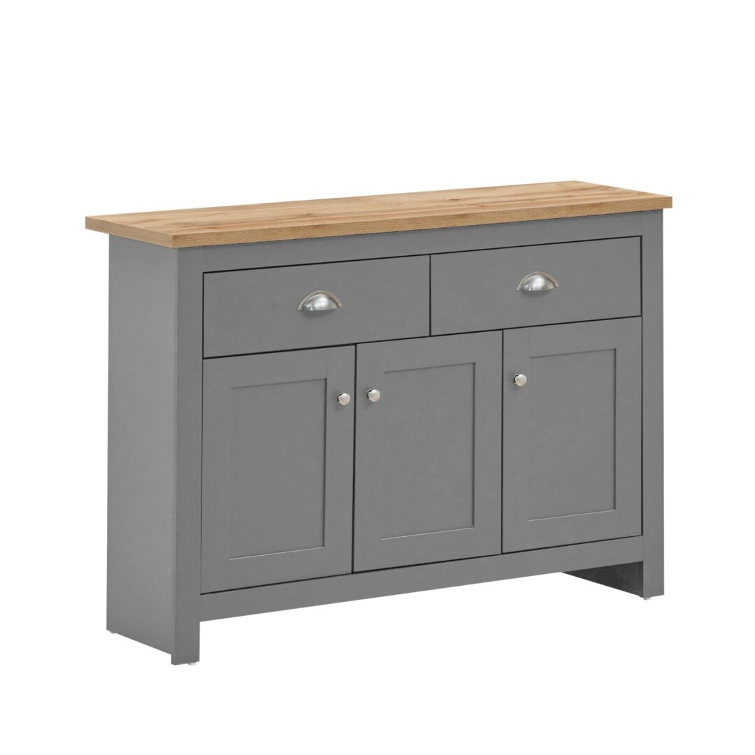 Cisnon Light Grey Sideboard With 3 Doors & 2 Drawers Light Grey