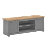 Cisnon Light Grey TV Unit 2 Doors 1 Shelf Light Grey